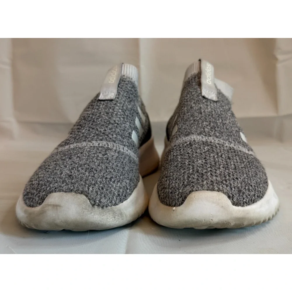 Adidas Ultimafusion Slip On Sneakers Womens 9 Gray White Knit Comfort B96469